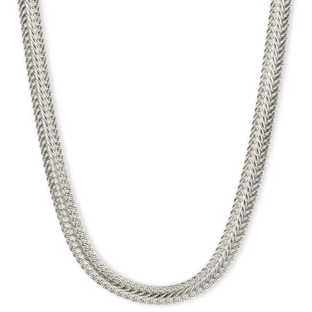 Anne Klein Silver-Flat Chain Necklace - Picture 3 of 8